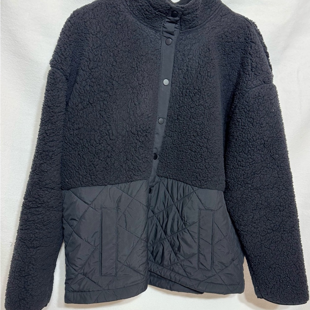 J. Jill Black Teddy Jacket with Quilted Accents